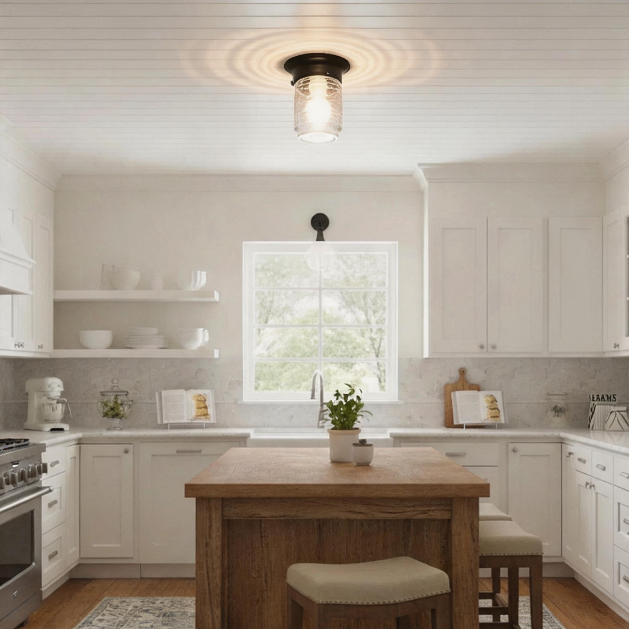 American Outdoor Flush Mount Ceiling Light for Porch & Entryway