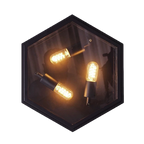 Vintage Hexagonal Ceiling Light – Glass Flush Mount Fixture (E27 ×3)