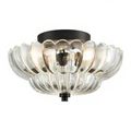 Modern Farmhouse Ceiling Light | Decorative Glass Flush Mount