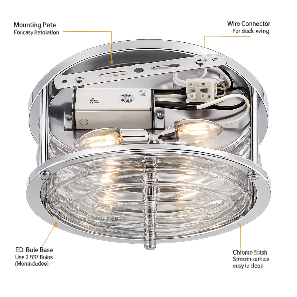 American Glass Surface Mount Ceiling Light