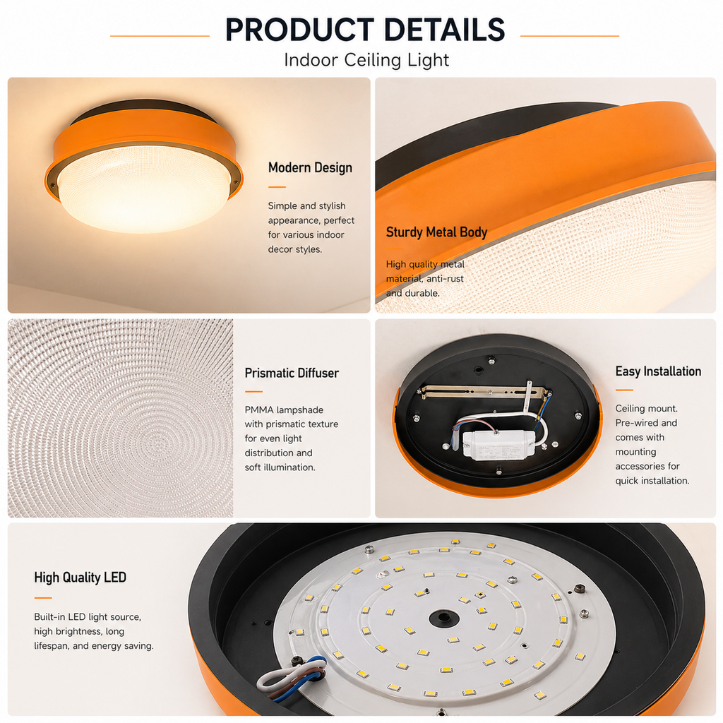 Full Spectrum Flush Mount Ceiling Light CRI97 3 Color Dimmable