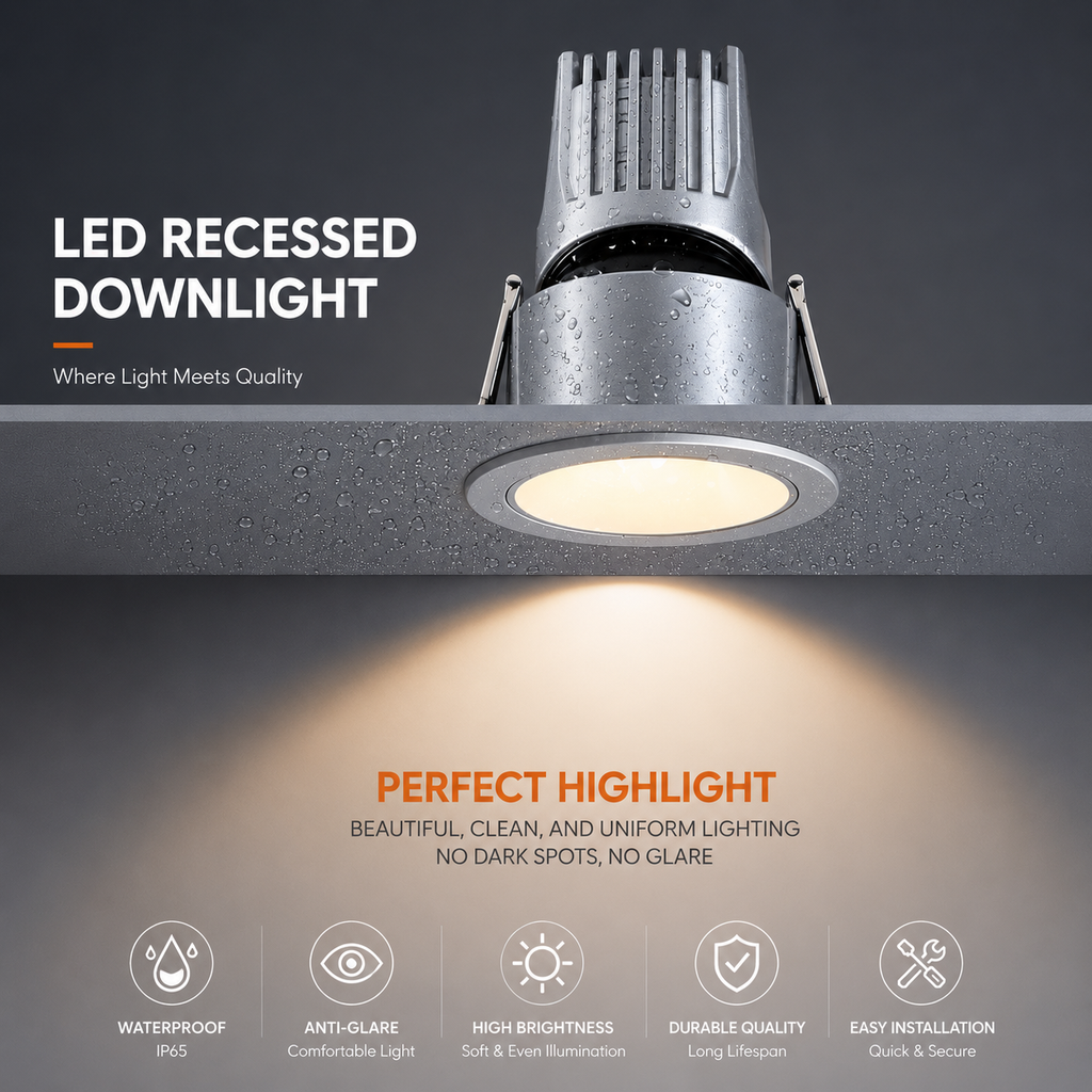55mm Cutout Recessed LED Downlight Ra95 Anti-Glare