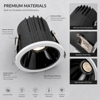 Modern Recessed Downlight IP65 Anti-Glare Ceiling Light