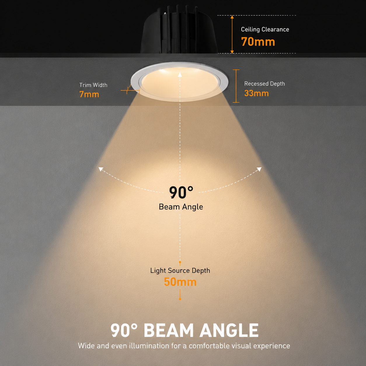 Modern Recessed Downlight IP65 Anti-Glare Ceiling Light