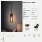 Luxury Copper & Crystal Glass Pendant Light