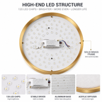 Modern Brass LED Ceiling Light with Remote Control