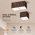 Minimalist Wood Grain LED Ceiling Light | Full Spectrum