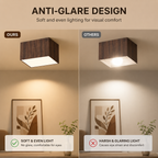 Minimalist Wood Grain LED Ceiling Light | Full Spectrum