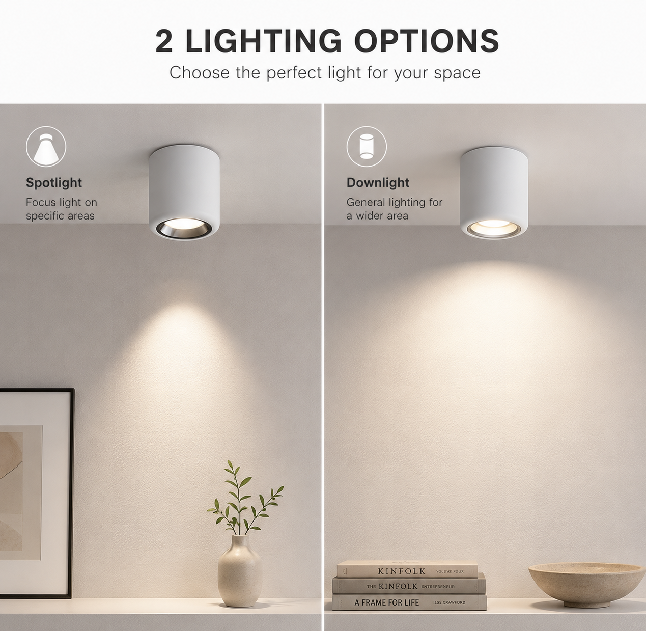UGR16 Anti-Glare Surface Spotlight | Minimalist No-Main-Light Design