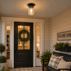 American Outdoor Flush Mount Ceiling Light for Porch & Entryway