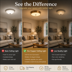 Premium Copper Ceiling Light | Modern Flush Mount LED Fixture