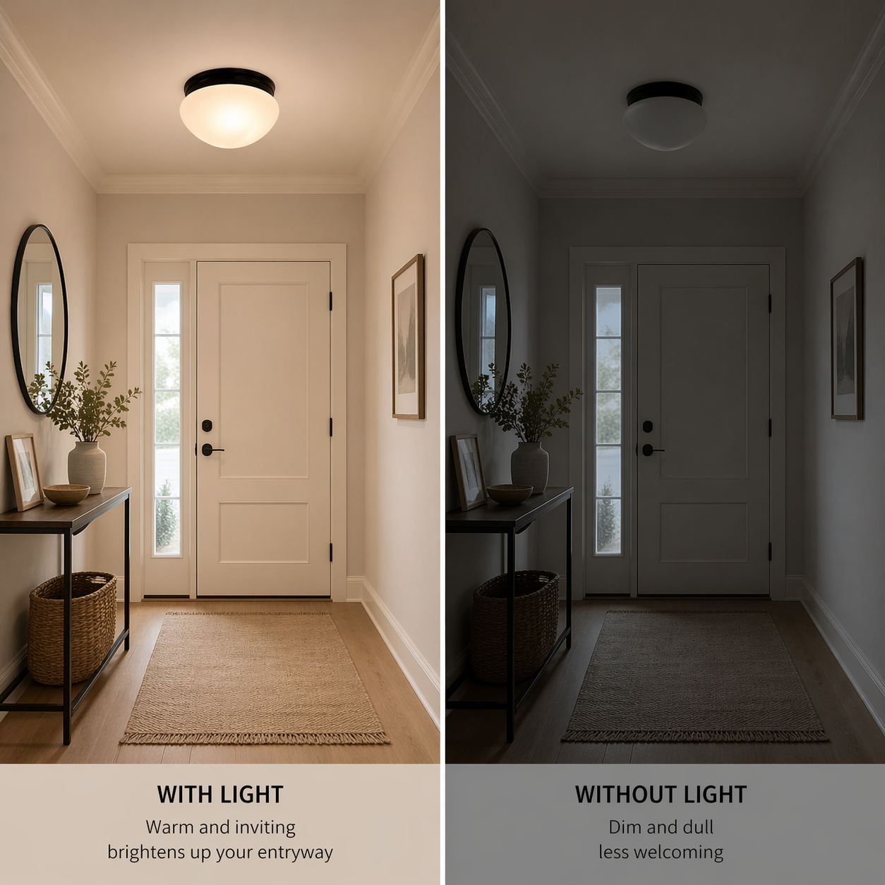 Farmhouse Glass Surface Mount Ceiling Light