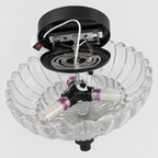 Modern Farmhouse Ceiling Light | Decorative Glass Flush Mount
