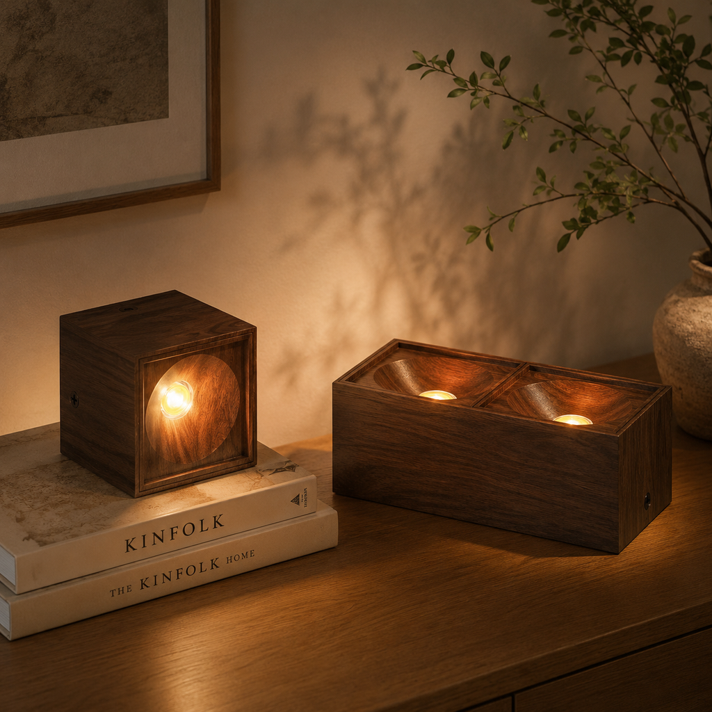 Japandi Wood Ceiling Spotlight | Scandinavian Minimalist Design