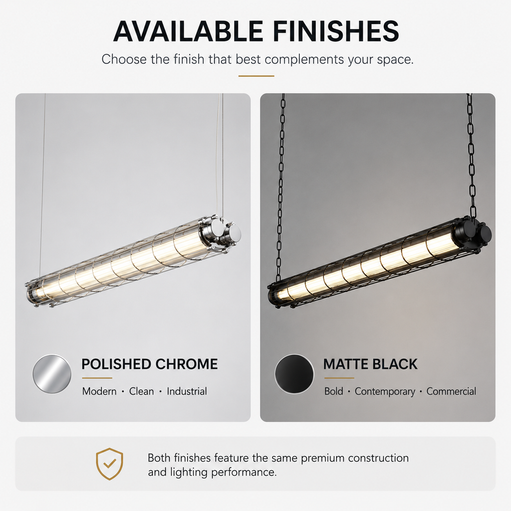 Architectural Linear Pendant Light – Dual T8 Commercial Fixture
