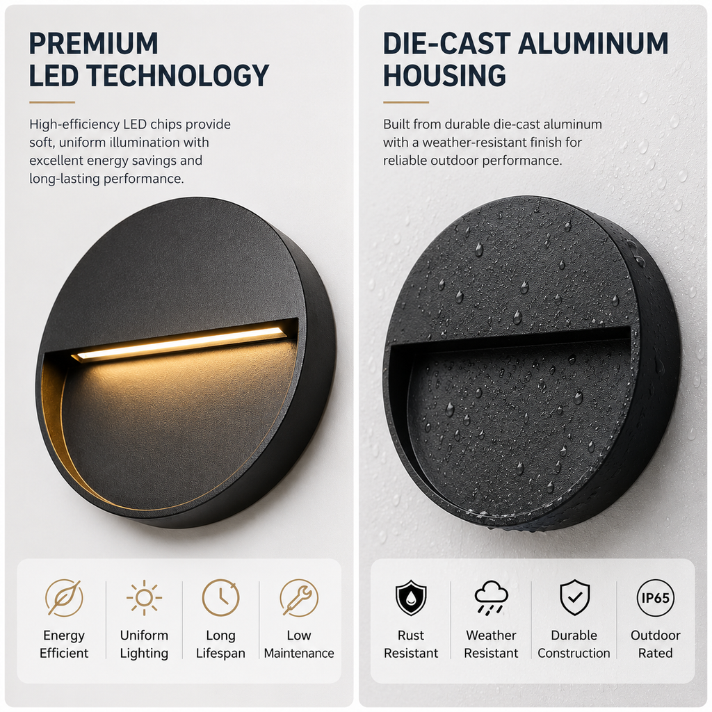 IP65 Waterproof Outdoor LED Wall Light & Step Light
