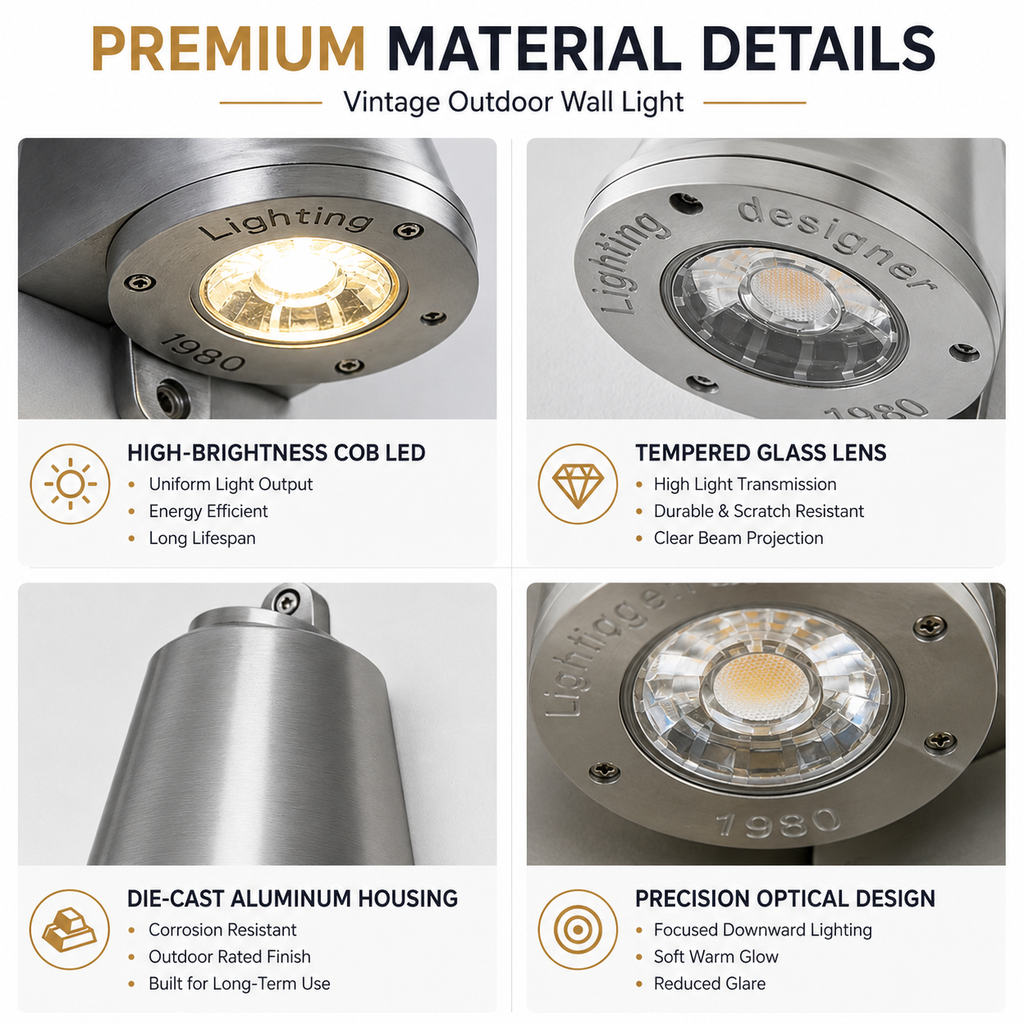 IP54 Waterproof Outdoor Wall Light – 3W Aluminum LED Sconce
