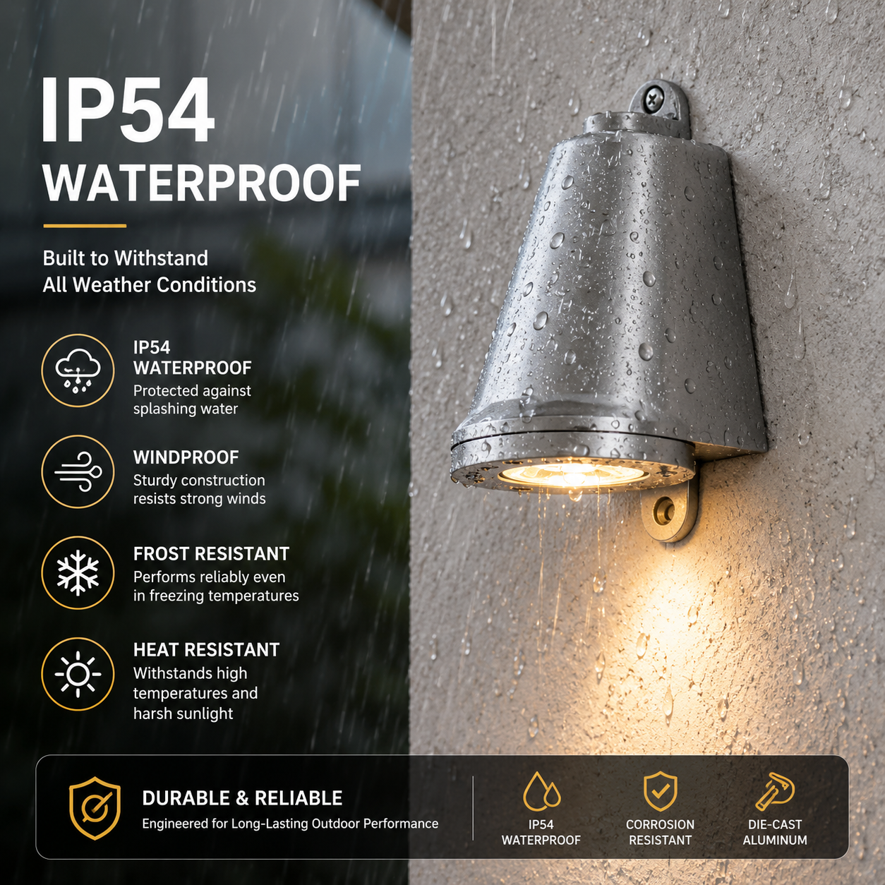 IP54 Waterproof Outdoor Wall Light – 3W Aluminum LED Sconce