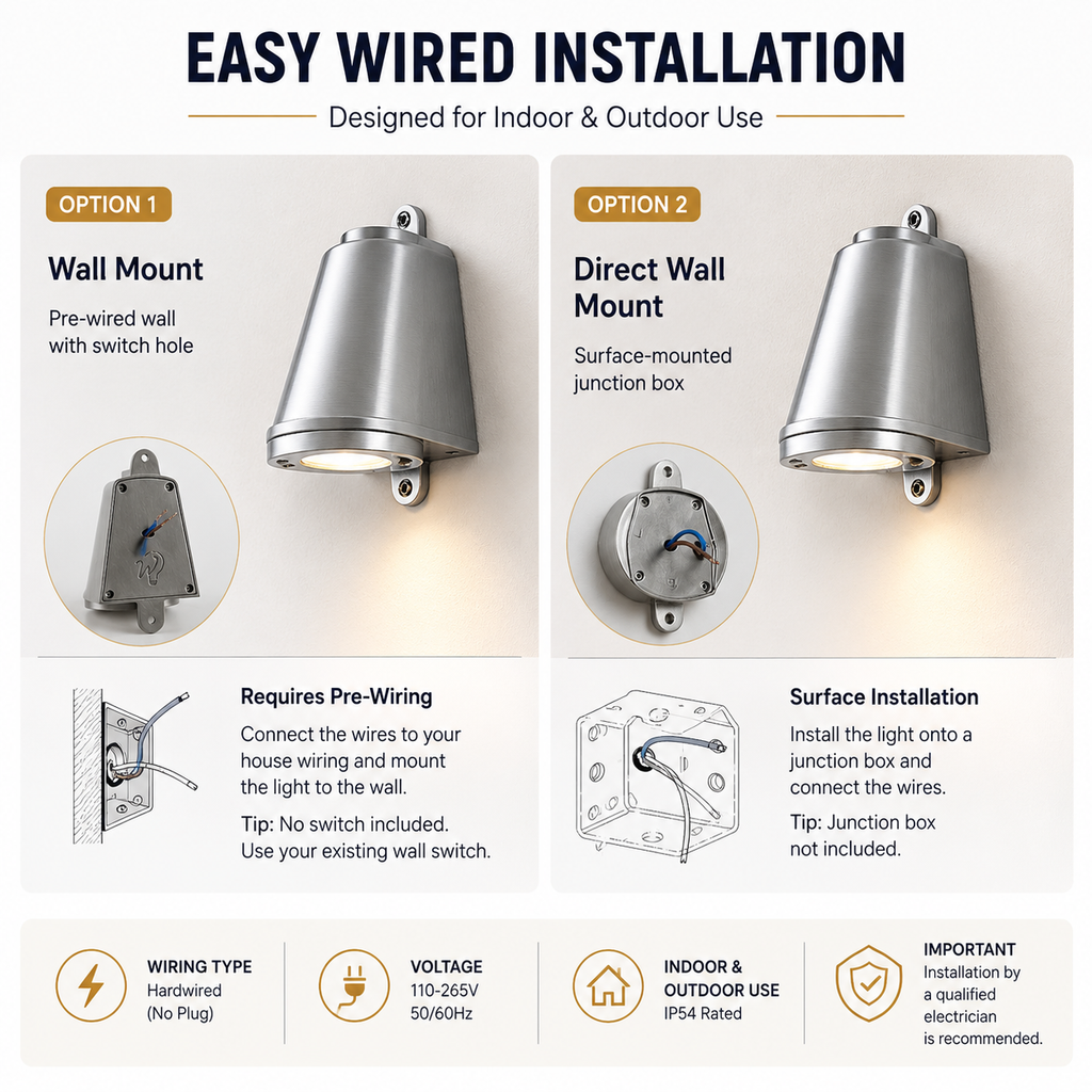 IP54 Waterproof Outdoor Wall Light – 3W Aluminum LED Sconce