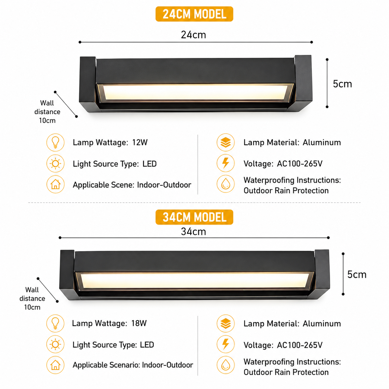360° Rotatable LED Wall Light | Modern Adjustable Minimalist Lamp