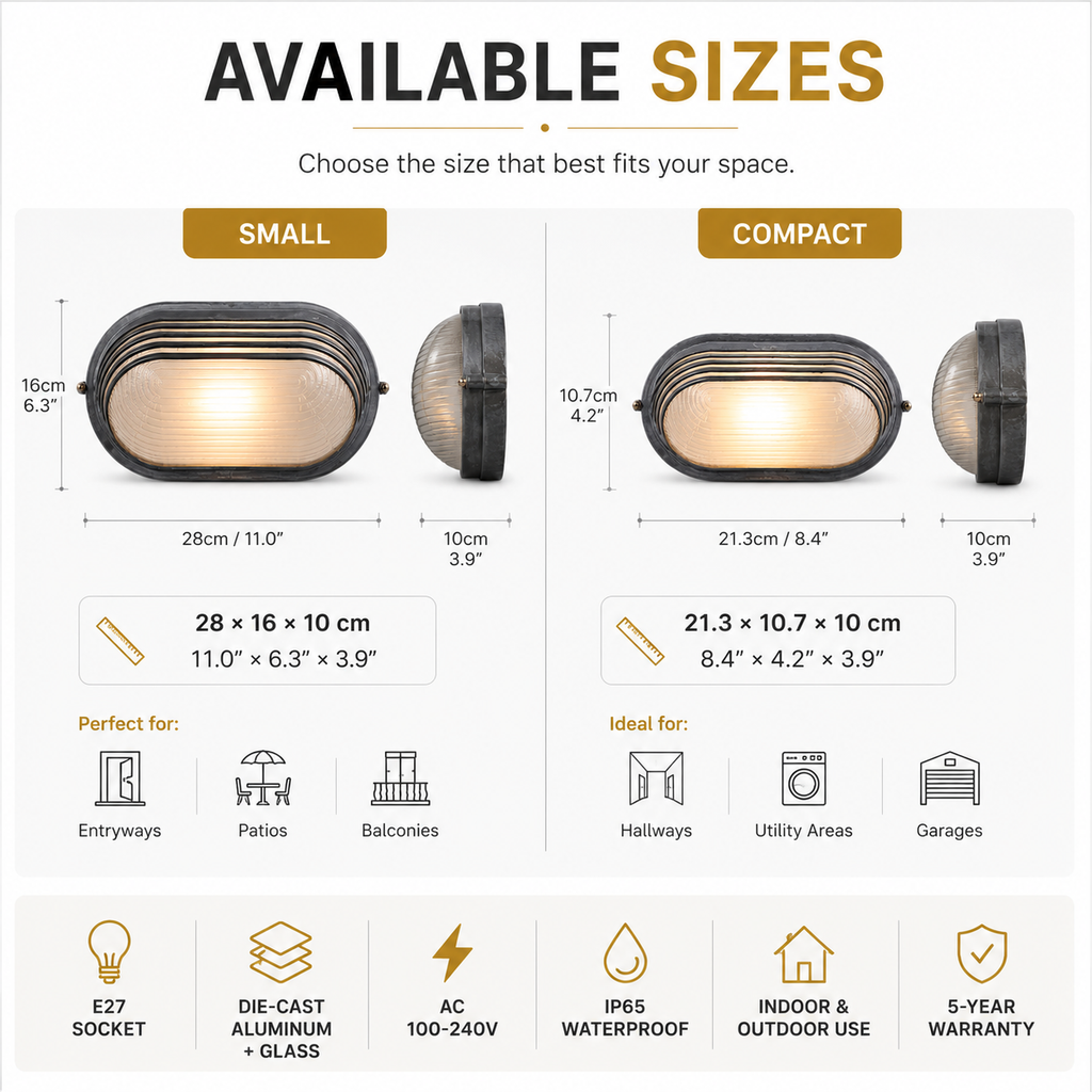 Durable Garden Wall Lamp - Waterproof & Heat-Resistant E27 Fixture