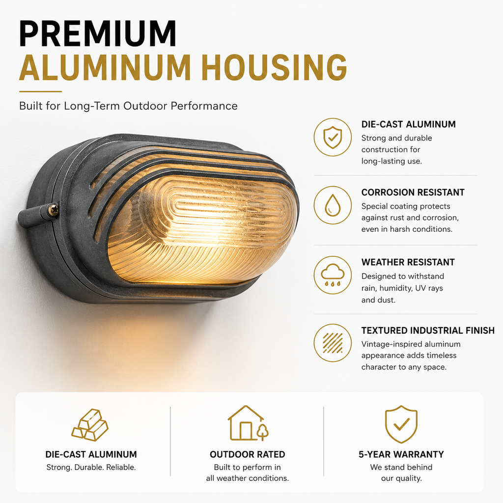 Durable Garden Wall Lamp - Waterproof & Heat-Resistant E27 Fixture