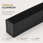 1.2M Linear LED Office Pendant | CRI 97 | Honeycomb Anti-Glare Lamp