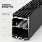 1.2M Linear LED Office Pendant | CRI 97 | Honeycomb Anti-Glare Lamp