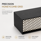 1.2M Linear LED Office Pendant | CRI 97 | Honeycomb Anti-Glare Lamp
