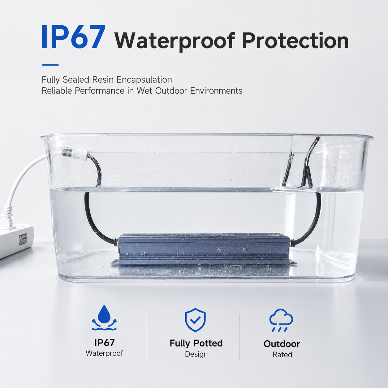IP67 Waterproof LED Power Supply 12V/24V Outdoor Driver (36W–400W)
