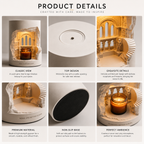 Cave Temple LED Relief Lamp | Architectural Sculpture & Candle Warmer