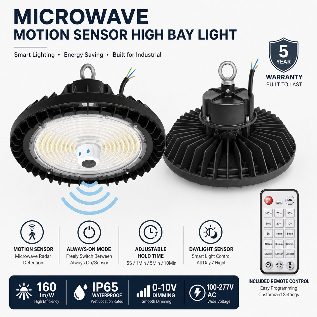 Radar Motion Sensor LED High Bay Light – 60W/100W