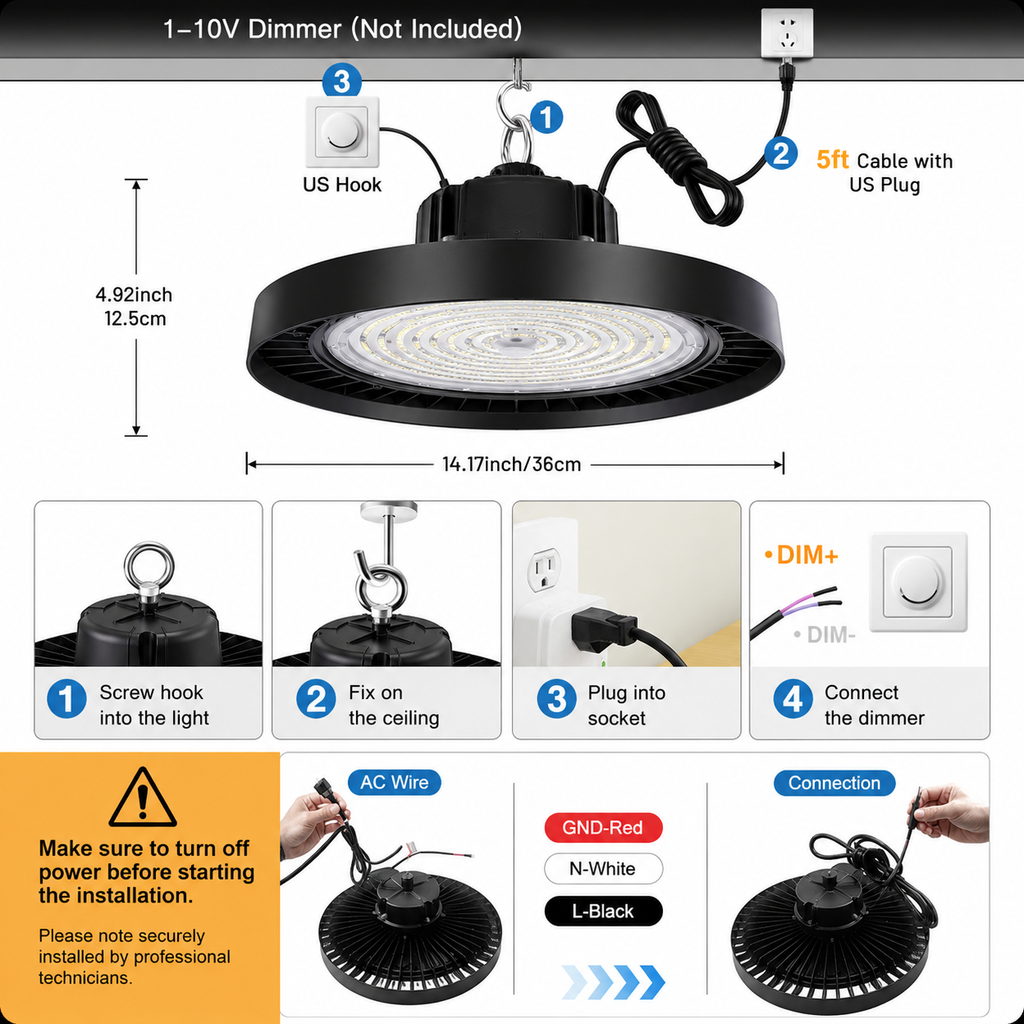 160 lm/W UFO LED High Bay Light – 100W/200W