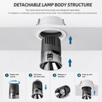 Anti-Glare LED Recessed Downlight CRI95 COB Spotlight