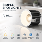 Waterproof LED Downlight IP65 for Bathroom – Modern Ceiling Lighting