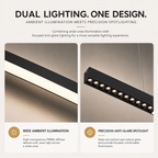 Minimalist Matte Black Linear Chandelier | 1M Architectural Light