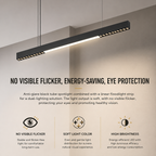 Minimalist Matte Black Linear Chandelier | 1M Architectural Light
