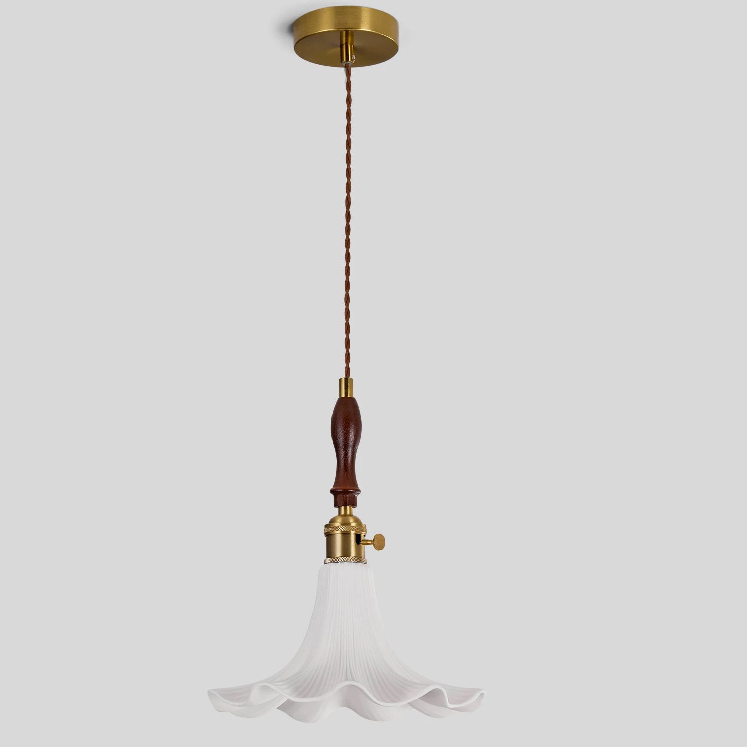 Vintage Petal Chandelier: Solid Wood Accent Light for Bedroom, Dining, Bar - XIAOZHE