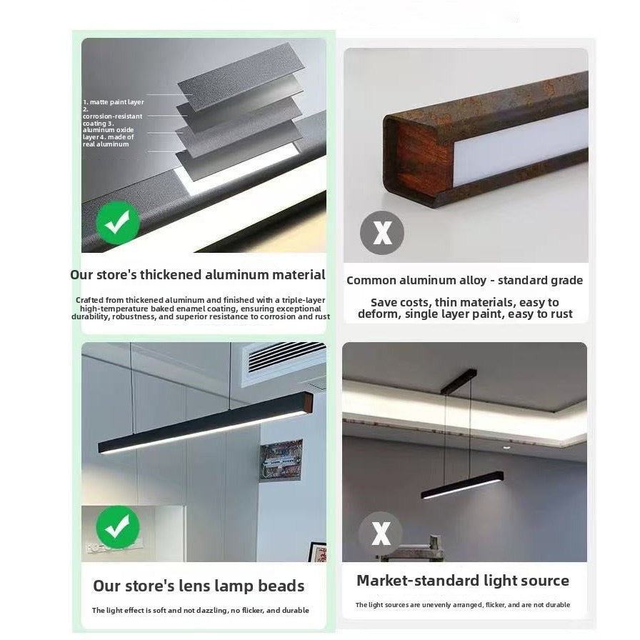 Architectural Linear Pendant Light – CRI97 High Color Accuracy